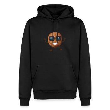 Kokosnuss mit Sonnenbrille - Männer Premium Bio Hoodie - Schwarz - Vorne - Nico (187cm)