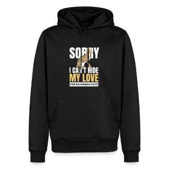 Je ne peux pas cacher mon amour Savannah Cat - Sweat à capuche Premium bio Homme - noir - Devant - Nico (187cm)