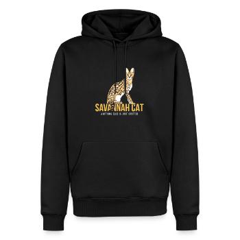 Just Spotted Savannah Katze Kätzchen - Männer Premium Bio Hoodie - Schwarz - Vorne - Nico (187cm)