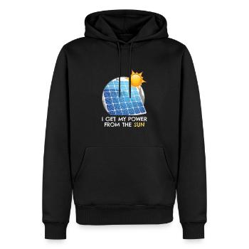 L’énergie solaire photovoltaïque - Sweat à capuche Premium bio Homme - noir - Devant - Nico (187cm)