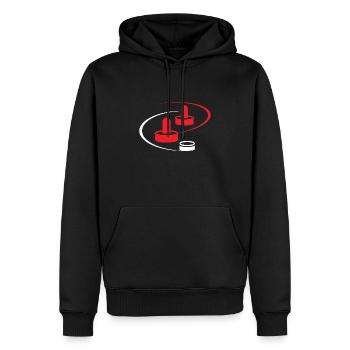 Air Hockey Airhockey Spielhalle - Männer Premium Bio Hoodie - Schwarz - Vorne - Nico (187cm)