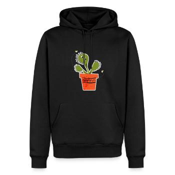 Venusfliegenfalle Like Flies Pflanze - Männer Premium Bio Hoodie - Schwarz - Vorne - Nico (187cm)