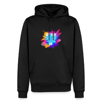 Get Your Glow On Festival EDM Music - Men’s Premium Organic Hoodie - black - Front - Nico (187cm)