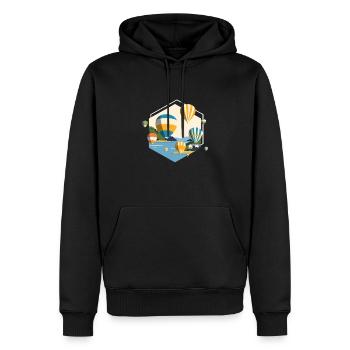 Vol en montgolfière - Sweat à capuche Premium bio Homme - noir - Devant - Nico (187cm)