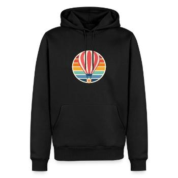 Montgolfière Vol rétro Montgolfière - Sweat à capuche Premium bio Homme - noir - Devant - Nico (187cm)