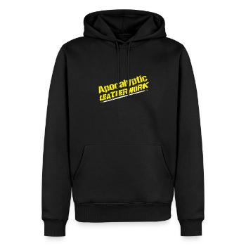 Apocalyptic Leatherwork Lederhandwerk - Männer Premium Bio Hoodie - Schwarz - Vorne - Nico (187cm)