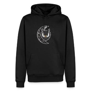 Eule Mond Vogel Süß Eulen Vögel - Männer Premium Bio Hoodie - Schwarz - Vorne - Nico (187cm)