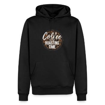 Coffee Roasting Time Kaffee Rösten - Men’s Premium Organic Hoodie - black - Front - Nico (187cm)