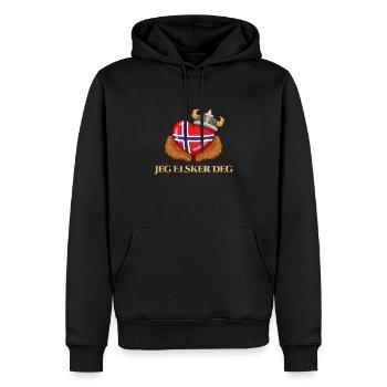 Norvège Cœur Norvège - Sweat à capuche Premium bio Homme - noir - Devant - Nico (187cm)