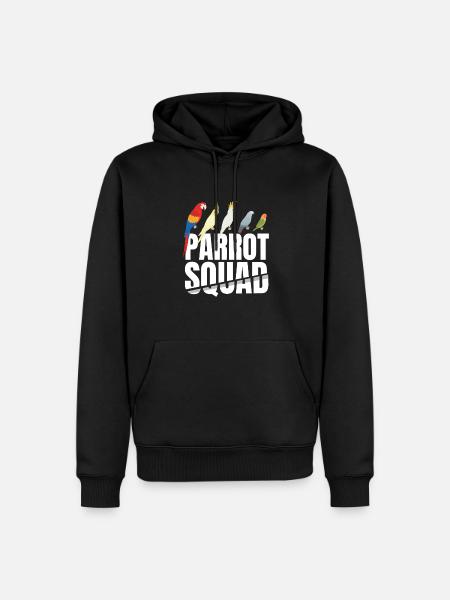 Parrot Squad Kids Oiseau - Sweat à capuche Premium bio Homme - noir