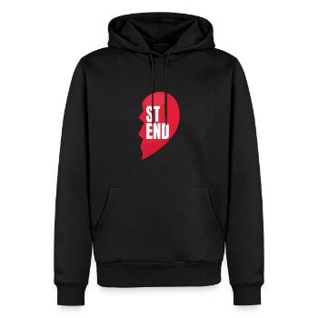 Best Friend Herz Links Freundschaft - Männer Premium Bio Hoodie - Schwarz - Vorne - Nico (187cm)