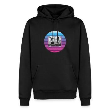 Retro Tape Recorder Tonbandgerät - Männer Premium Bio Hoodie - Schwarz - Vorne - Nico (187cm)
