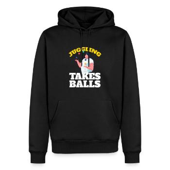 Jongler prend des balles Jongler Jongler - Sweat à capuche Premium bio Homme - noir - Devant - Nico (187cm)