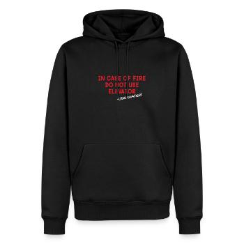 In Case Of Fire Elevator Elevator Elevator - Men’s Premium Organic Hoodie - black - Front - Nico (187cm)