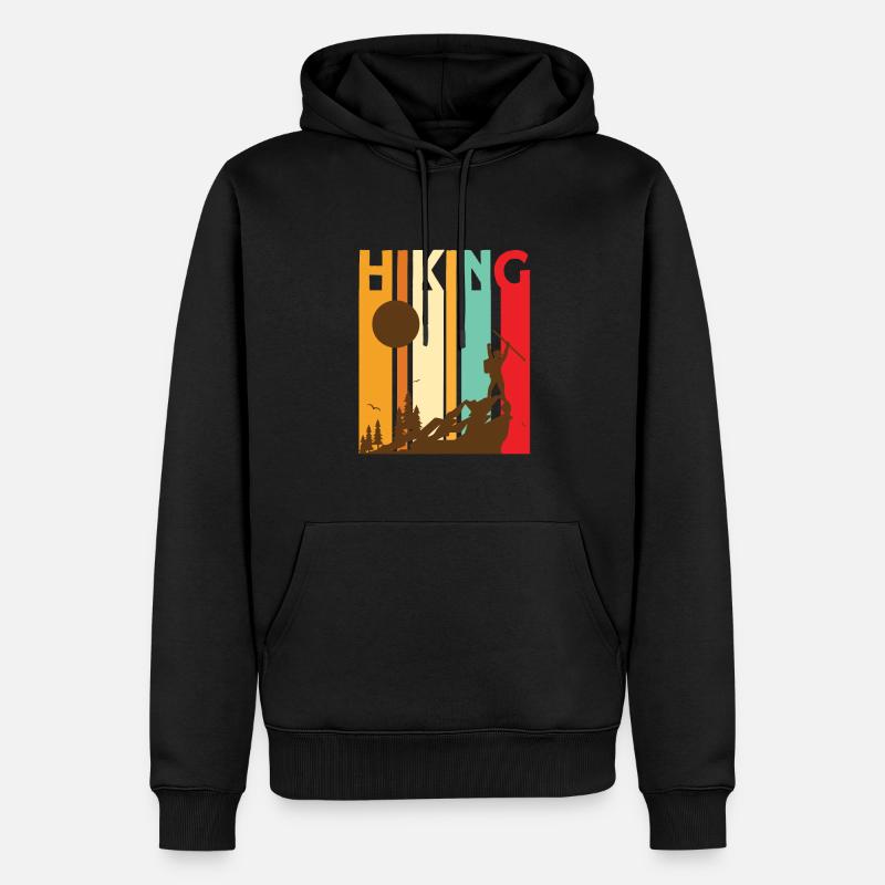 Randonnée Rétro Randonnée - Sweat à capuche Premium bio Homme - noir