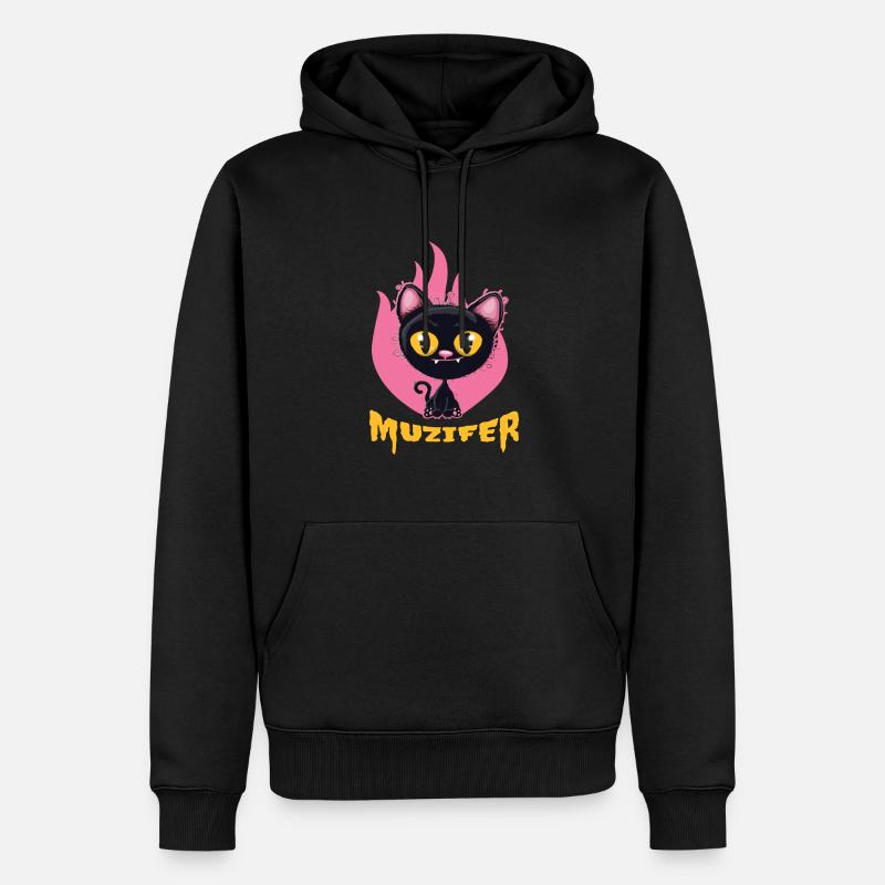 Muzifer Devil Lutzifer Chaton - Sweat à capuche Premium bio Homme - noir