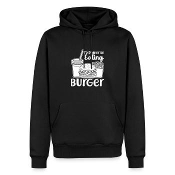 ID Rather Be Eating Burger Fast Food - Männer Premium Bio Hoodie - Schwarz - Vorne - Nico (187cm)