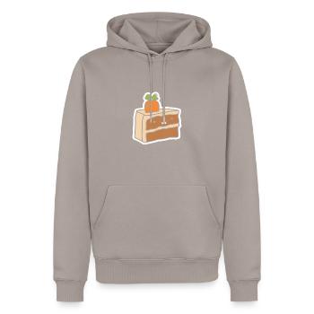 Carrot Cake Sweet Carrot Cake - Men’s Premium Organic Hoodie - taupe - Front - Nico (187cm)