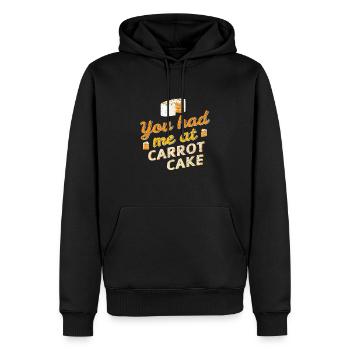 Tu m’as eu au gâteau aux carottes Karottenkuchen - Sweat à capuche Premium bio Homme - noir - Devant - Nico (187cm)