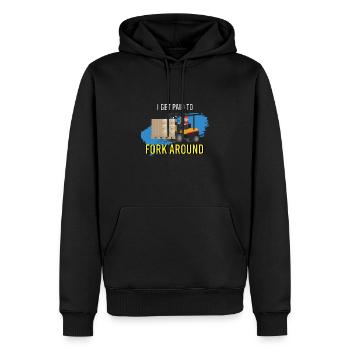 I Get Paid To Fork Around Gabelstapler - Männer Premium Bio Hoodie - Schwarz - Vorne - Nico (187cm)