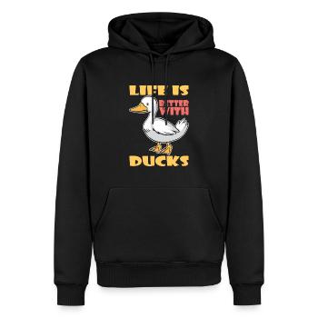 La vie est meilleure avec les canards Ente Enten - Sweat à capuche Premium bio Homme - noir - Devant - Nico (187cm)