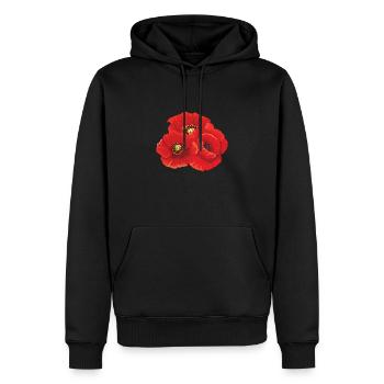 Coquelicot Coquelicot Fleurs Flore Nature - Sweat à capuche Premium bio Homme - noir - Devant - Nico (187cm)