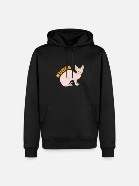 Chaton chat Sphynx nu - Sweat à capuche Premium bio Homme - noir