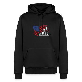 Drilling rig America Oil Drilling Rig - Sweat à capuche Premium bio Homme - noir - Devant - Nico (187cm)