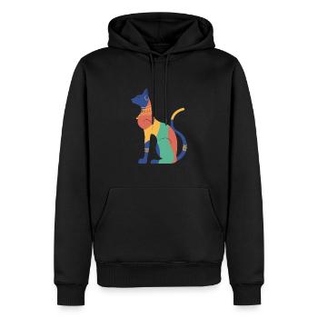 Bastet Chat égyptien Egypte Pyramide - Sweat à capuche Premium bio Homme - noir - Devant - Nico (187cm)