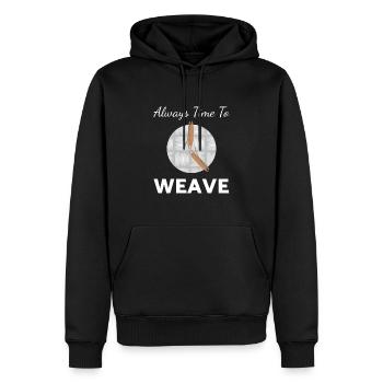 Il est temps de tisser le tissage Weberin - Sweat à capuche Premium bio Homme - noir - Devant - Nico (187cm)
