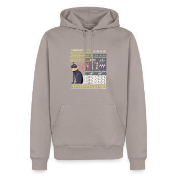Mythologie égyptienne Egypte Bastet - Sweat à capuche Premium bio Homme - taupe - Devant - Nico (187cm)
