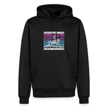 Chevaux Saut Cavaliers - Sweat à capuche Premium bio Homme - noir - Devant - Nico (187cm)