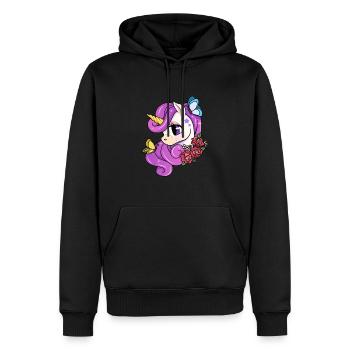 Süßes Einhorn Motiv Kinder Mädchen - Männer Premium Bio Hoodie - Schwarz - Vorne - Nico (187cm)