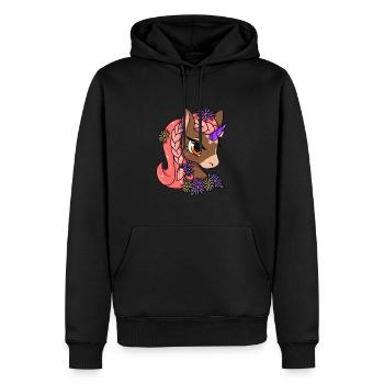 Süßes Einhorn Motiv Kinder Mädchen - Männer Premium Bio Hoodie - Schwarz - Vorne - Nico (187cm)