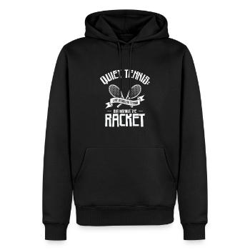 Quiet Tennis Like Regular Tennis Tennis - Männer Premium Bio Hoodie - Schwarz - Vorne - Nico (187cm)
