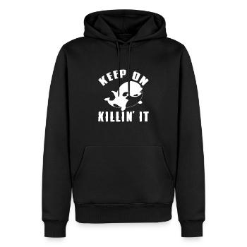 Continuez sur Killin It Orques Mer de baleines - Sweat à capuche Premium bio Homme - noir - Devant - Nico (187cm)