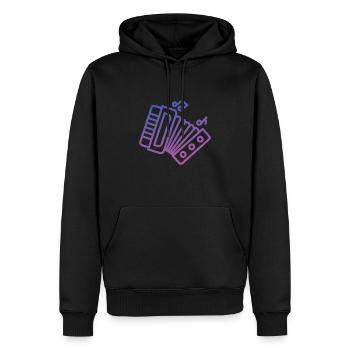 Accordéon Musicien Musique Enfants - Sweat à capuche Premium bio Homme - noir - Devant - Nico (187cm)