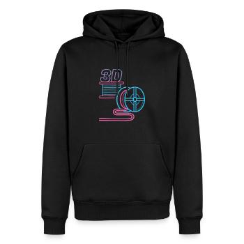3D Filament PLA 3d Druck 3D Drucker - Männer Premium Bio Hoodie - Schwarz - Vorne - Nico (187cm)