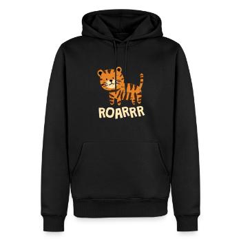 Roarrr Tiger Raubkatze Kinder - Männer Premium Bio Hoodie - Schwarz - Vorne - Nico (187cm)