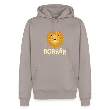 Roarrr Lion Big Cat Enfants - Sweat à capuche Premium bio Homme - taupe - Devant - Nico (187cm)