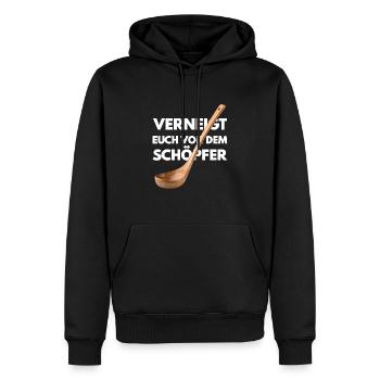 Verneigt Euch vor dem Schöpfer Fun - Männer Premium Bio Hoodie - Schwarz - Vorne - Nico (187cm)
