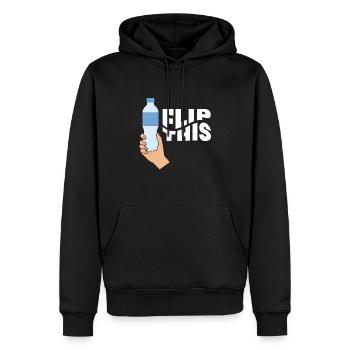Flip This Bottle Flipping Flasche - Männer Premium Bio Hoodie - Schwarz - Vorne - Nico (187cm)