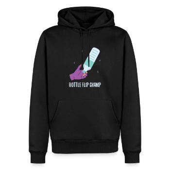 Bottle Flip Champ Flasche - Männer Premium Bio Hoodie - Schwarz - Vorne - Nico (187cm)