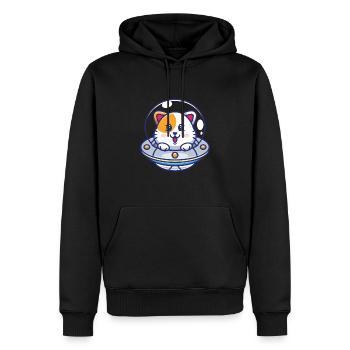 Katzen Ufo Raumschiff Katze Kinder - Männer Premium Bio Hoodie - Schwarz - Vorne - Nico (187cm)