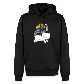 Purride Katze Ballon Regenbogen Gay - Männer Premium Bio Hoodie - Schwarz - Vorne - Nico (187cm)