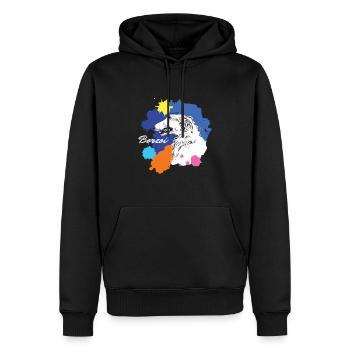 Borzoi Barsoi Bunt Hund Hündchen - Männer Premium Bio Hoodie - Schwarz - Vorne - Nico (187cm)