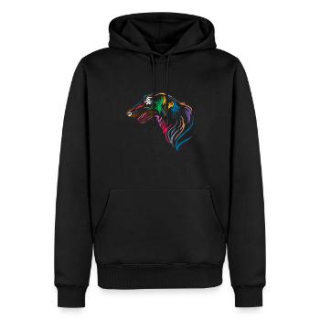 Borzoi Barsoi Farben Hund Hündchen - Männer Premium Bio Hoodie - Schwarz - Vorne - Nico (187cm)