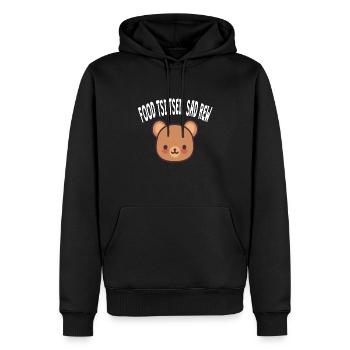 Qui lit ceci est stupide ours miroir écriture - Sweat à capuche Premium bio Homme - noir - Devant - Nico (187cm)