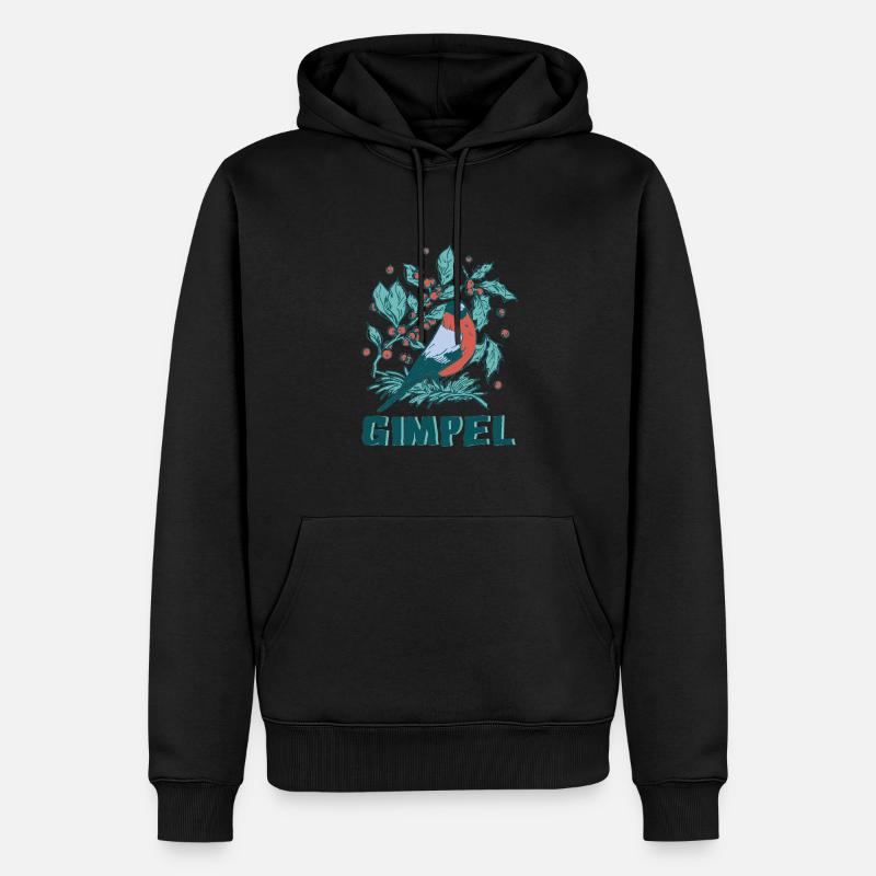 Gimpel Vogel Dompfaff Blutfink - Männer Premium Bio Hoodie - Schwarz