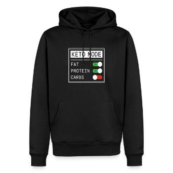 Keto Fashion Aliments sains - Sweat à capuche Premium bio Homme - noir - Devant - Nico (187cm)